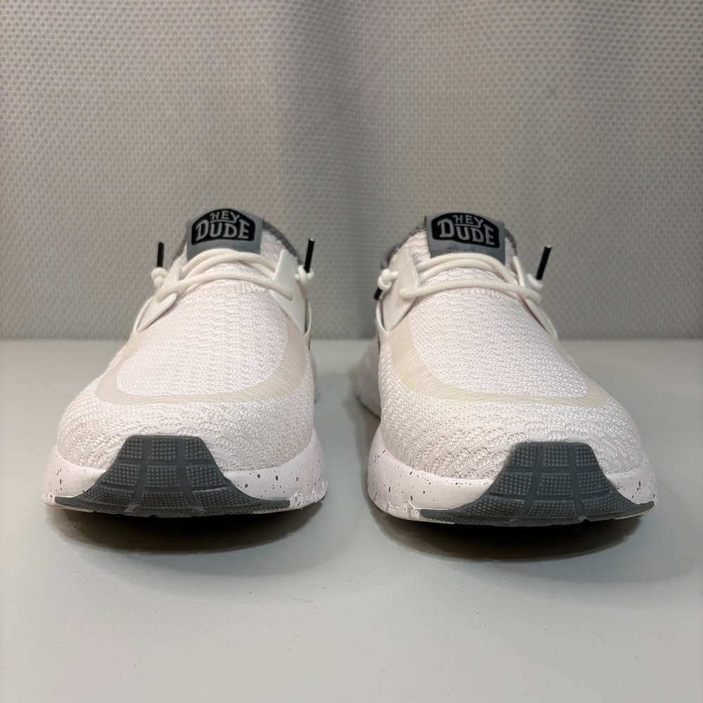 Hey Dude Women Sirocco White Sport Stripe Slip On Sneakers Size 11 Walking Shoes - Picture 2 of 11